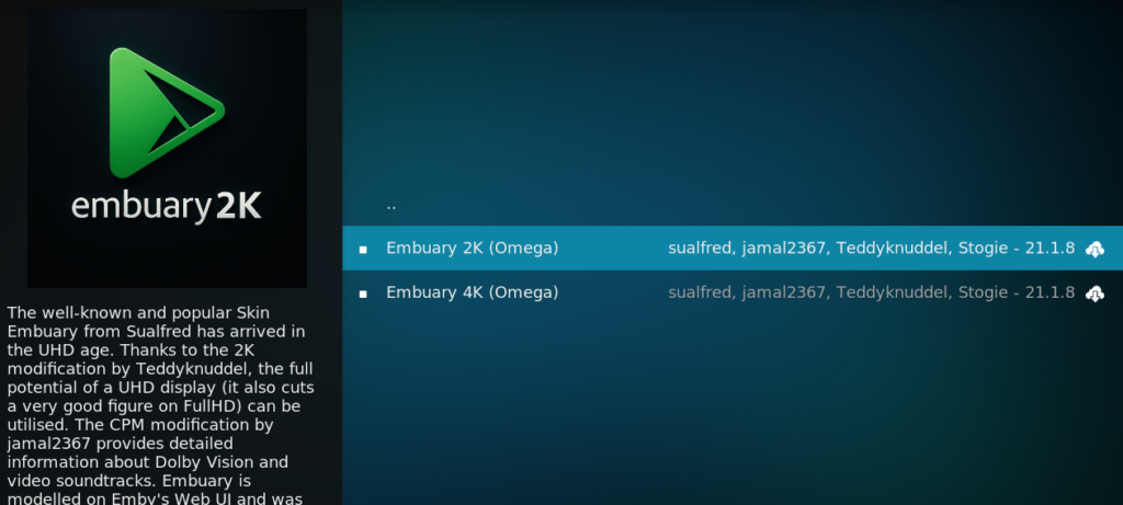 Kodi(CoreELEC) 21 安装 Emby 插件及皮肤教程 https://wp.xanderye.cn/wp-content/uploads/2025/08/image-12-1024x461.png